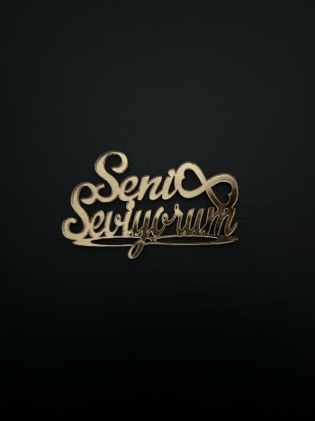 Seni Seviyorum Gold Pleksi 8x7cm